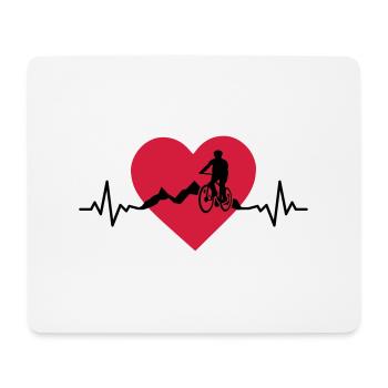 Sport - Radfahrer Herz - Mousepad (Querformat) - Weiß - Vorne