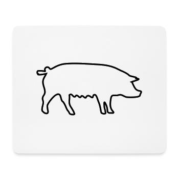 cochon - Tapis de souris (format paysage) - blanc - Devant