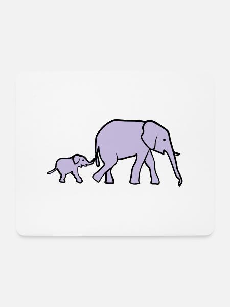 Elefant, Elefanten - Mousepad (Querformat) - Weiß