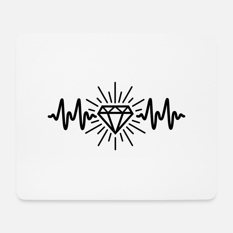 Diamant - Mousepad (Querformat) - Weiß