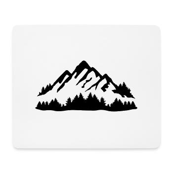 Berg und Wald - Mousepad (Querformat) - Weiß - Vorne