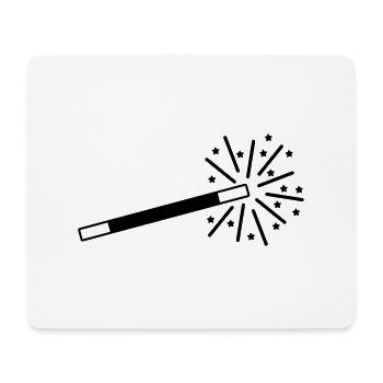 black wand - Mouse Pad (horizontal) - white - Front