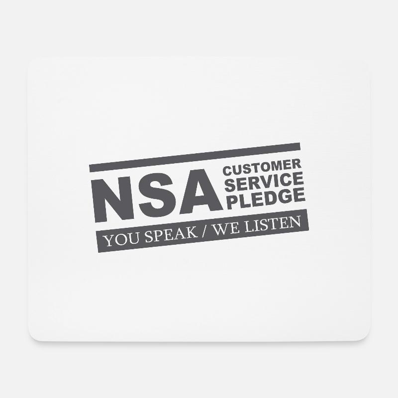 NSA-Kundendienst-Versprechen-T-Shirt - Mousepad (Querformat) - Weiß