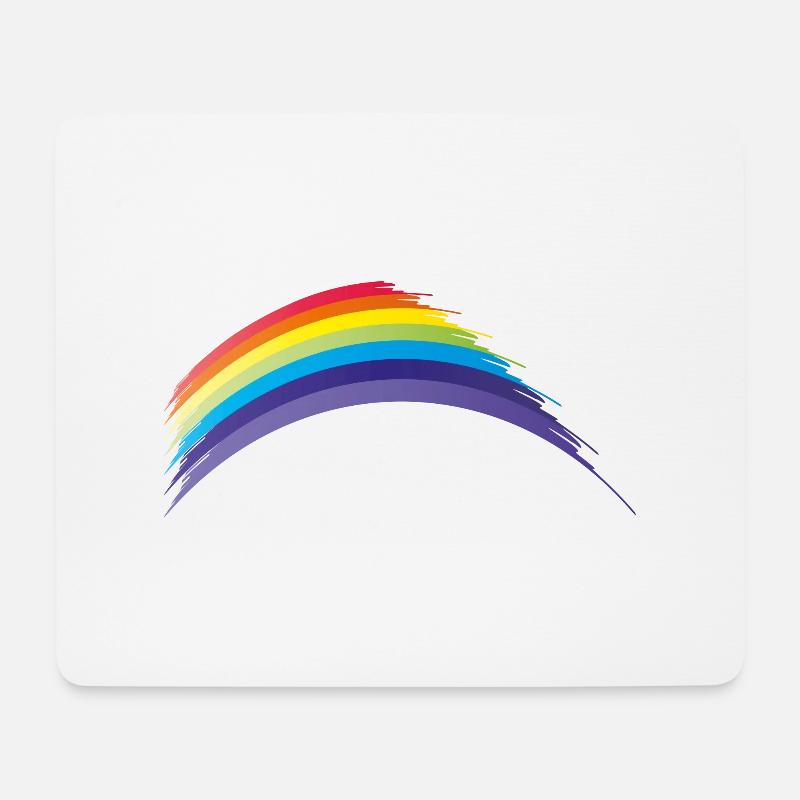 rainbow arc-en-ciel abstrait dans les couleurs chakra - Tapis de souris (format paysage) - blanc