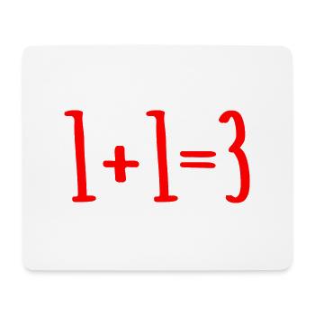1 + 1 = 3 (rot) Ankündigung einer schwangeren Schwangerschaft Baby etc. - Mousepad (Querformat) - Weiß - Vorne