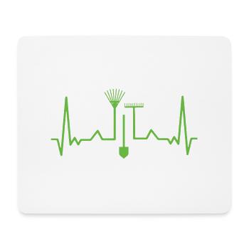 Jardin jardin cardiaque battement de cœur ECG Pouls - Tapis de souris (format paysage) - blanc - Devant