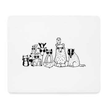 Des animaux cool de la forêt - Tapis de souris (format paysage) - blanc - Devant