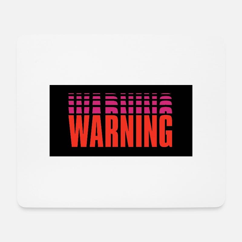 Warning - Mousepad (Querformat) - Weiß