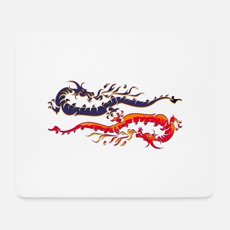 Drachen - Mousepad (Querformat) - Weiß
