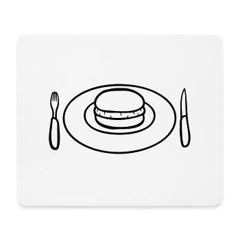 Lunch Plate Burger - Mouse Pad (horizontal) - white - Front