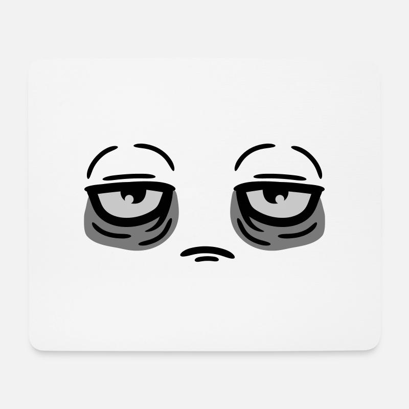 Lustiges müdes Gesicht - Mousepad (Querformat) - Weiß