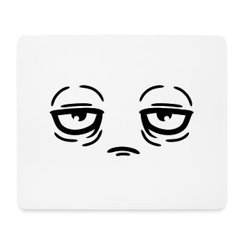 Drôle de visage fatigué - Tapis de souris (format paysage) - blanc - Devant