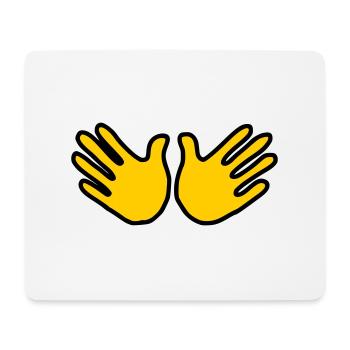 Emoji Hand offen Skizze Farbe - Mousepad (Querformat) - Weiß - Vorne