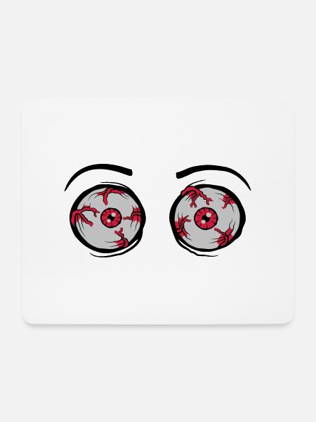 2 verrückte gruselige Augen - Mousepad (Querformat) - Weiß
