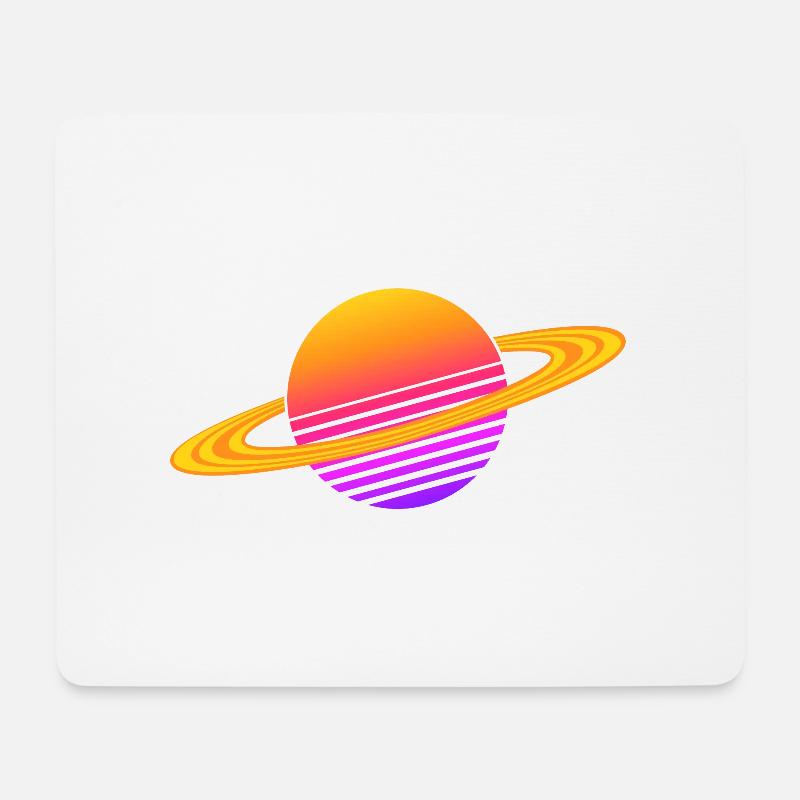 Synthwave Saturn - Mouse Pad (horizontal) - white