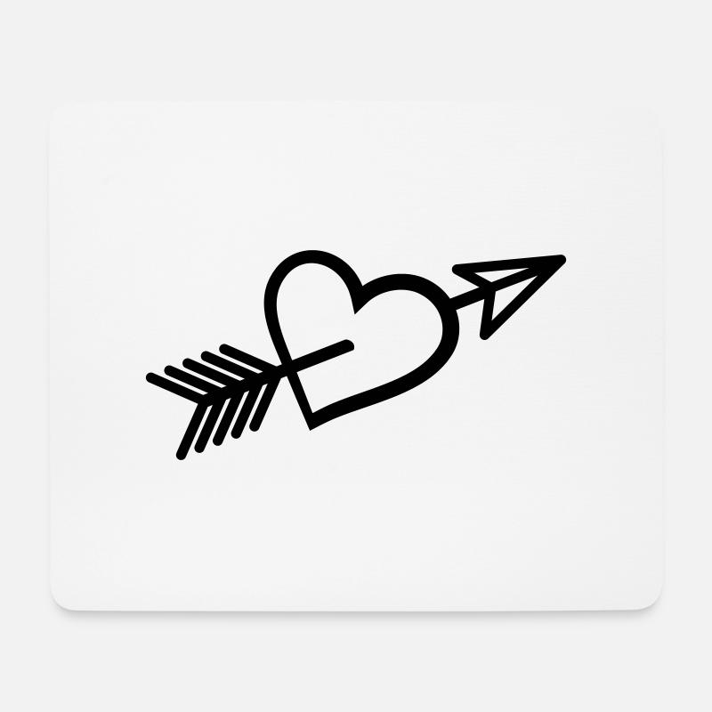 Verliebt Pfeil durch Herz - Mousepad (Querformat) - Weiß