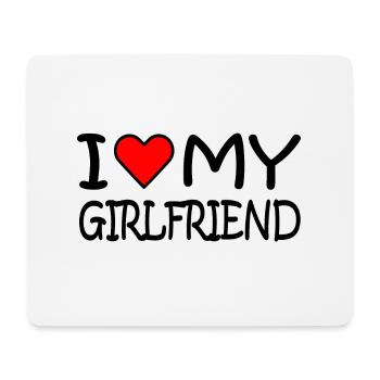 I love my girlfriend - Tapis de souris (format paysage) - blanc - Devant