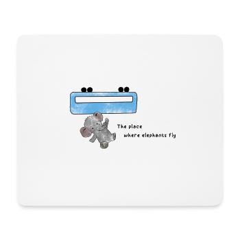 The place where elephants fly - Mousepad (Querformat) - Weiß - Vorne