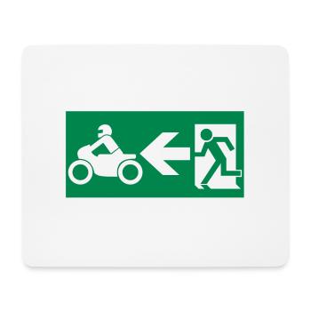 Emergency Exit Motorcycle Motocross Crossbike - Mouse Pad (horizontal) - white - Front