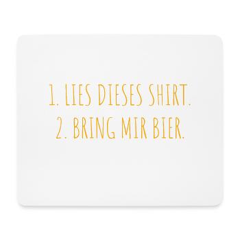 Bier Trinker Bierregel Biertrinker Spruch Saufen - Mousepad (Querformat) - Weiß - Vorne