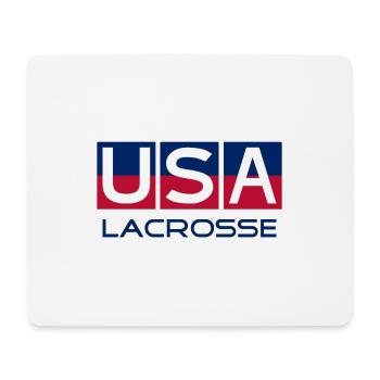 USA Lacrosse - Couleurs nationales - États-Unis - Tapis de souris (format paysage) - blanc - Devant
