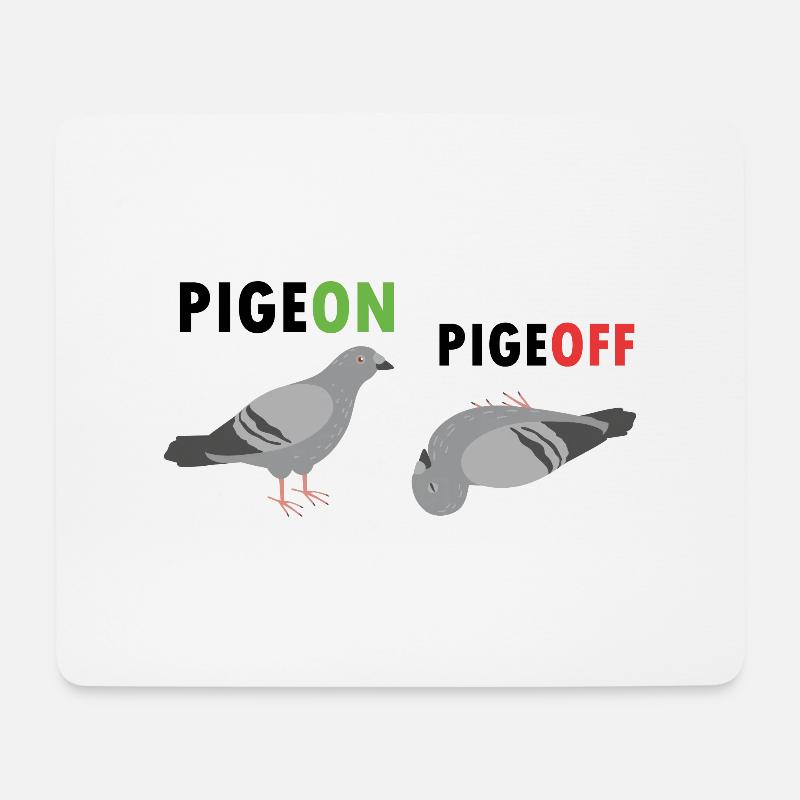 Pigeon Pigeoff - Bird Birdwatcher Birdwatching Pig - Mousepad (Querformat) - Weiß