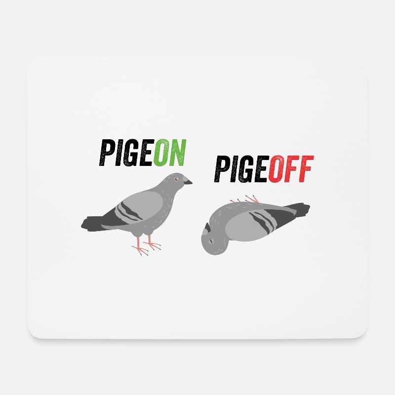 Pigeon Pigeoff - Bird Birdwatcher Birdwatching Pig - Mousepad (Querformat) - Weiß