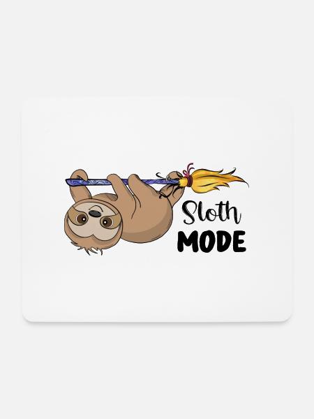 Sloth Mode - Mousepad (Querformat) - Weiß