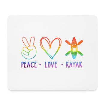 Peace Love Kayak Canoe Kayaking Rower Rowing Paddl - Mousepad (Querformat) - Weiß - Vorne