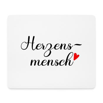 Herzensmensch - Mousepad (Querformat) - Weiß - Vorne