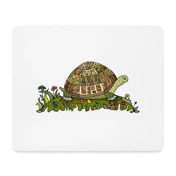 Tortue - Tapis de souris (format paysage) - blanc - Devant