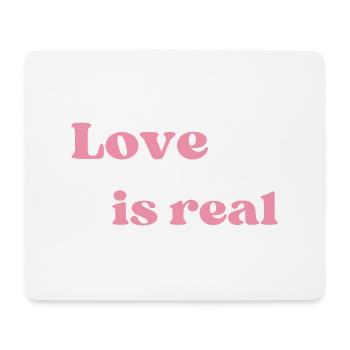 Love is Real - Tapis de souris (format paysage) - blanc - Devant