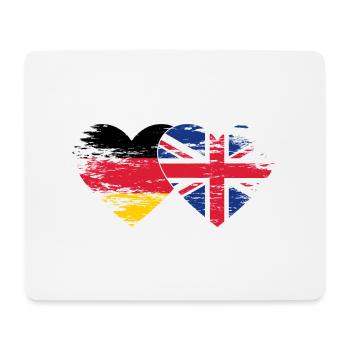 Germany United Kingdom flag used heart - Mouse Pad (horizontal) - white - Front