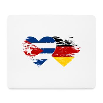 Cuba Germany flag used heart - Mouse Pad (horizontal) - white - Front