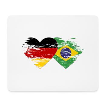 Germany Brazil flag used heart - Mouse Pad (horizontal) - white - Front