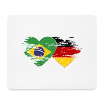 Brazil Germany flag used heart - Mouse Pad (horizontal) - white - Front