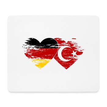 Germany Turkey Flag Used Heart - Mouse Pad (horizontal) - white - Front