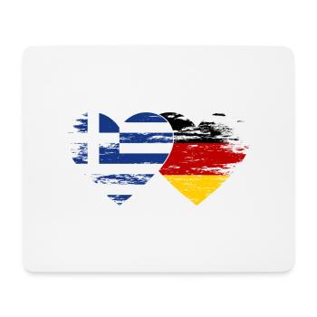 Greece Germany Flag used heart - Mouse Pad (horizontal) - white - Front