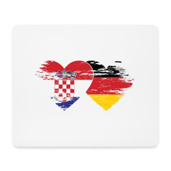 Croatia Germany flag used heart - Mouse Pad (horizontal) - white - Front