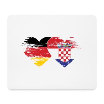 Germany Croatia flag used heart - Mouse Pad (horizontal) - white - Front