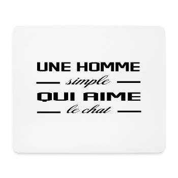 Un Homme Simple Qui Aime Le Chat Humour - Tapis de souris (format paysage) - blanc - Devant