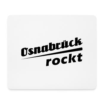 Osnabrück rockt - Textdesign mit Stadtnamen - Mousepad (Querformat) - Weiß - Vorne