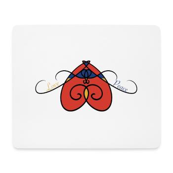 Liebe und Frieden - Mousepad (Querformat) - Weiß - Vorne