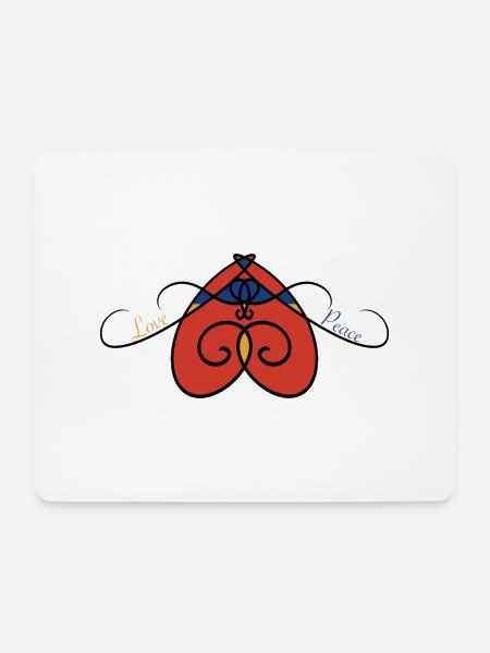 Liebe und Frieden - Mousepad (Querformat) - Weiß
