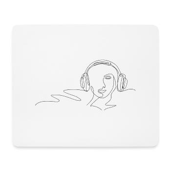 Headphones Music Love - Mousepad (Querformat) - Weiß - Vorne