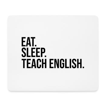 Essen Schlafen Englisch lernen - Mousepad (Querformat) - Weiß - Vorne