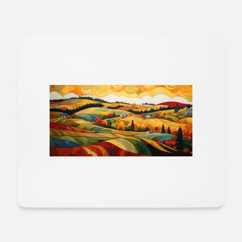 Sanfte Hügel - Mousepad (Querformat) - Weiß