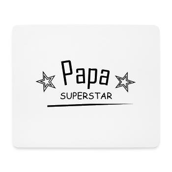 Papa Superstar - Tapis de souris (format paysage) - blanc - Devant