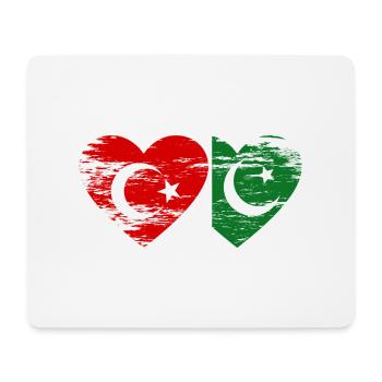 Turkey Pakistan Flag Heart Used - Mouse Pad (horizontal) - white - Front