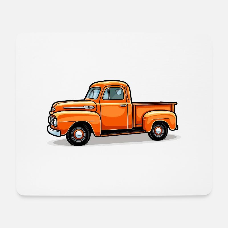 orangefarbenen Pickup-Truck - Mousepad (Querformat) - Weiß